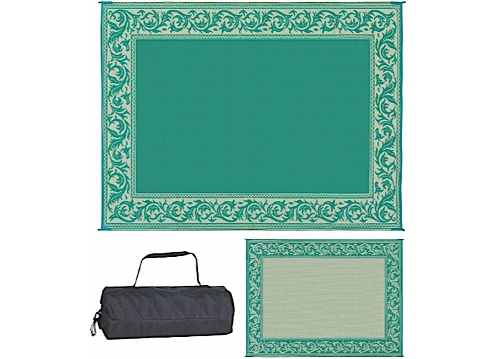 MING’S MARK STYLISH CAMPING 9 FT. X 12 FT. CLASSICAL MAT - GREEN/BEIGE
