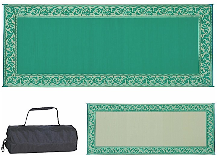 MING’S MARK STYLISH CAMPING 8 FT. X 20 FT. CLASSICAL MAT - GREEN/BEIGE