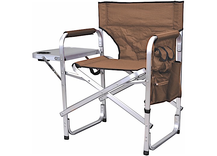 Ming’s Mark Stylish Camping Director Chair with Side Table - Brown