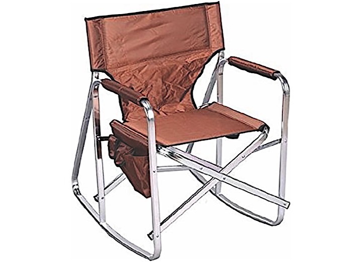 Ming’s Mark Stylish Camping Folding Rocking Director Chair with Side Pockets - Brown