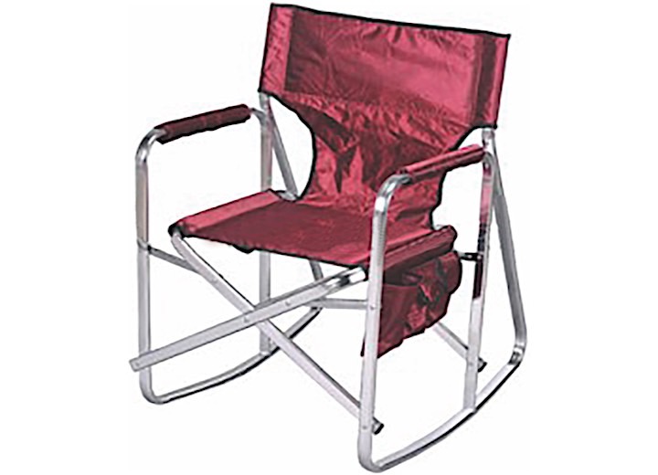 Ming’s Mark Stylish Camping Folding Rocking Director Chair with Side Pockets - Burgundy