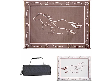 Ming’s Mark Stylish Camping 8 ft. x 11 ft. Galloping Horses - Brown/White