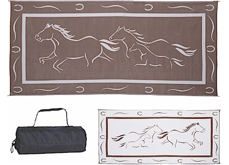 Ming’s Mark Stylish Camping 8 ft. x 18 ft. Galloping Horses - Brown/White