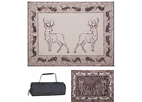 Ming’s Mark Stylish Camping 9 ft. x 12 ft. Deer Mat - Black/Brown/Beige