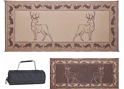 Ming’s Mark Stylish Camping 8 ft. x 18 ft. Deer Mat - Black/Brown/Beige