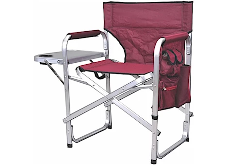 Ming’s Mark Stylish Camping Director Chair with Side Table - Burgundy