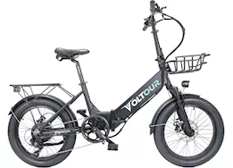 MG Innovative Voltour dash 500 watt folding ebike w/low step over/3in tire - black
