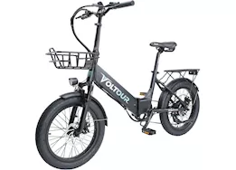 MG Innovative Voltour dash 500 watt folding ebike w/low step over/3in tire - black