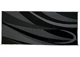 MG Innovative Illuminated patio mat for rv/home - black silver swirl 8ft x 18ft