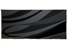 MG Innovative Illuminated patio mat for rv/home - black silver swirl 8ft x 18ft