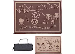 Ming’s Mark Stylish Camping 8 ft. x 11 ft. RV Home Mat - Brown/Beige|RH8117