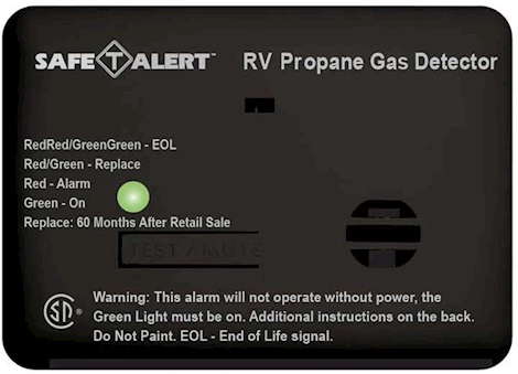 Safe-T-Alert 20 Series MIni RV Propane/LP Gas Alarm - Black