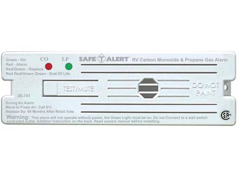 Safe-T-Alert 35 Series RV Dual CO/LP Alarm - White, Surface Mount Main Image