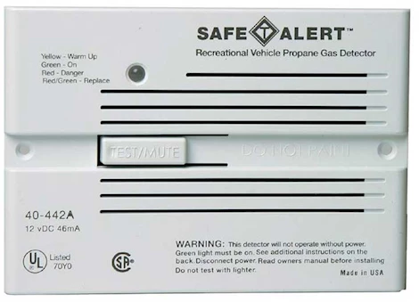 Safe-T-Alert 40 Series RV Propane/LP Gas Alarm - White, Flush Mount