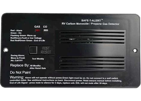 MTI Industries COMBINATION CARBON MONOXIDE/PROPANE ALARM - BLACK FLUSH MOUNT 12 VDC HARD WIRE