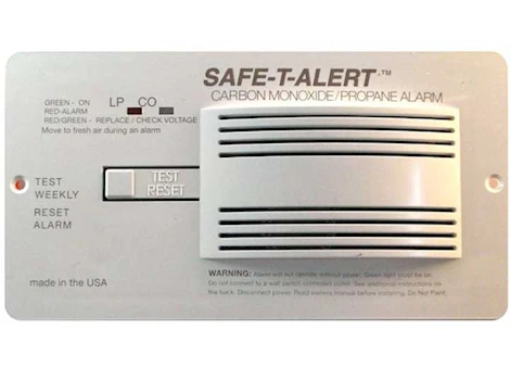 Safe-T-Alert 12 VDC Hard Wire Dual Propane / CO Alarm - White, Flush Mount