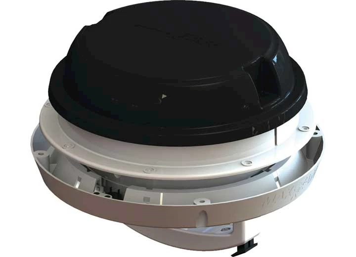 Maxxair Maxxfan dome plus roof vent w/ 12v fan - led light - 6" diameter - manual lift - Main Image