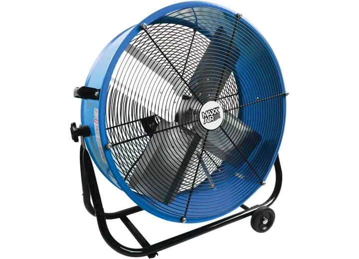 Maxx Air Fan 24in 2 fan speeds drum fan in blue with snap-on wheels Main Image