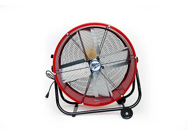 Maxx Air Fan 24in 2 fan speeds drum fan in yellow with snap-on wheels Main Image