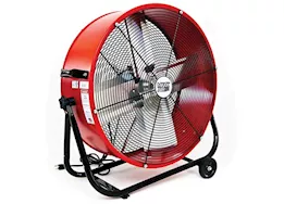 Maxx Air Fan 24in 2 fan speeds drum fan in red with snap-on wheels