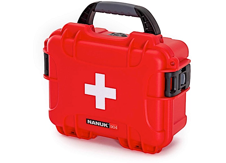 Nanuk 904 waterproof hard case 904 û w/first aid logo - red, interior: 8.4 x 6 x 3.7in Main Image