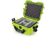 Nanuk 905 waterproof hard case w/padded divider - lime, interior: 9.4 x 7.4 x 5.5in