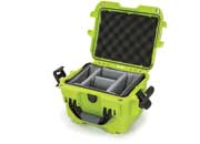 Nanuk 908 waterproof hard case w/padded divider - lime, interior: 9.5 x 7.5 x 7.5in