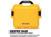 Nanuk 908 waterproof hard case w/padded divider - yellow, interior: 9.5 x 7.5 x 7.5in