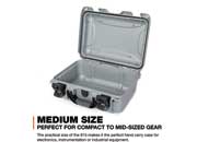Nanuk 915 waterproof hard case - silver, interior: 13.8 x 9.3 x 6.2in