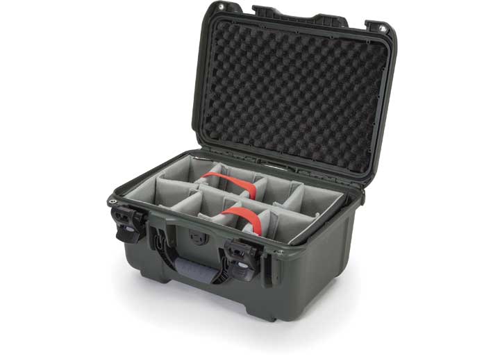 Nanuk 918 waterproof hard case w/padded divider - olive, interior: 14.9 x 9.8 x 8.6in