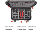 Nanuk 938 waterproof hard case w/padded divider - black, interior: 21.5 x 12.5 x 11.6in