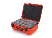 Nanuk 940 waterproof hard case w/padded divider - orange, interior: 20 x 14 x 8in