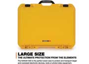 Nanuk 940 waterproof hard case w/padded divider - yellow, interior: 20 x 14 x 8in