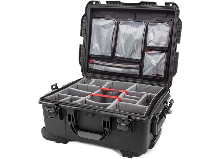 Nanuk 955 waterproof hard case w/lid org. - w/divider - black, interior: 22 x 17 x 10.2in