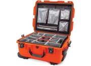 Nanuk 955 waterproof hard case w/lid org. - w/divider - orange, interior: 22 x 17 x 10.2in