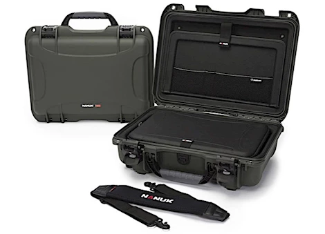 Nanuk 923 waterproof hard case w/laptop kit, w/strap - olive, interior: 16.7 x 11.3 x 5.4in Main Image