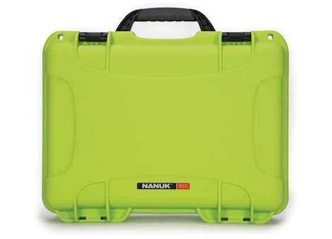 Nanuk 910 waterproof hard case - lime, interior: 13.2 x 9.2 x 4.1in