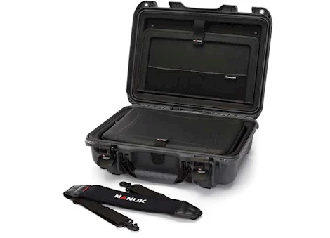 Nanuk 923 waterproof hard case w/laptop kit, w/strap - graphite, interior: 16.7 x 11.3 x 5.4in Main Image