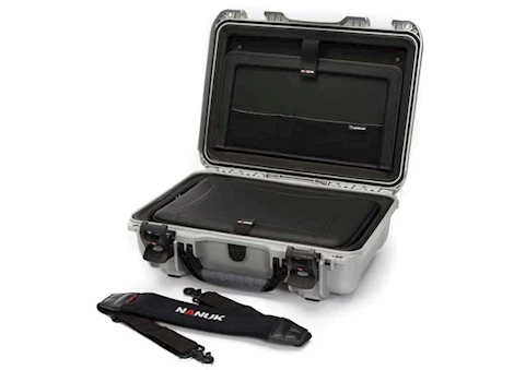 Nanuk 923 waterproof hard case w/laptop kit, w/strap - silver, interior: 16.7 x 11.3 x 5.4in Main Image
