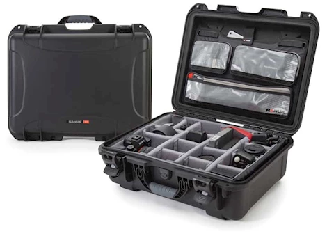 Nanuk 930 waterproof hard case w/lid org. - w/divider - black, interior: 18 x 13 x 6.9in Main Image