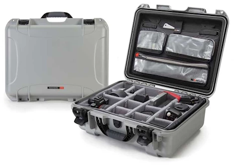 Nanuk 930 waterproof hard case w/lid org. - w/divider - silver, interior: 18 x 13 x 6.9in Main Image