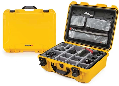 Nanuk 930 waterproof hard case w/lid org. - w/divider - yellow, interior: 18 x 13 x 6.9in Main Image