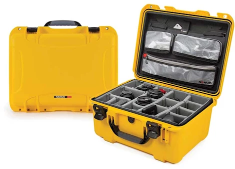 Nanuk 933 waterproof hard case w/lid org./divider - yellow, interior: 18 x 13 x 9.5in Main Image