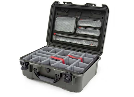 NANUK 940 CASE W/LID ORG.-W/DIVIDER-OLIVE, INTERIOR: 20 X 14 X 8IN