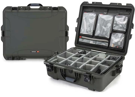 Nanuk 945 waterproof hard case w/lid org./divider - olive, interior: 22 x 17 x 8.2in Main Image