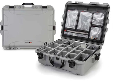 Nanuk 945 waterproof hard case w/lid org./divider - silver, interior: 22 x 17 x 8.2in Main Image