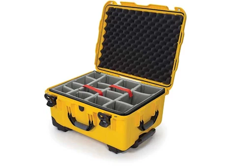 Nanuk 950 waterproof hard case w/padded divider - yellow, interior: 20.5 x 15.3 x 10.1in