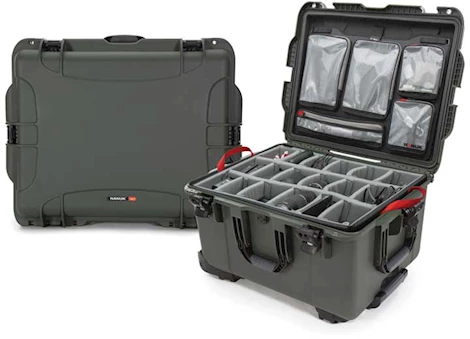 Nanuk 960 waterproof hard case w/lid org. - w/divider - olive, interior: 22 x 17 x 12.9in Main Image