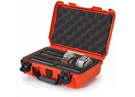 NANUK CASE W/FOAM INSERT FOR 2 WATCHES AND 5 KNIVES-ORANGE, INTERIOR: 11.4 X 7 X 3.7IN