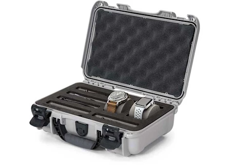 NANUK CASE W/FOAM INSERT FOR 2 WATCHES AND 5 KNIVES-SILVER, INTERIOR: 11.4 X 7 X 3.7IN